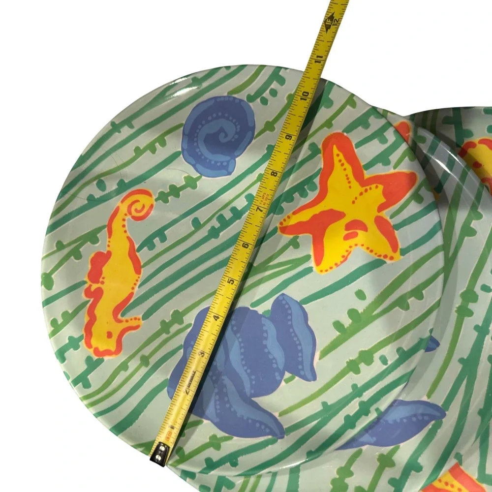 Summer Stock Ocean Life Dinnerware Set Bowl Acrylic Plates Glasses Vintage
